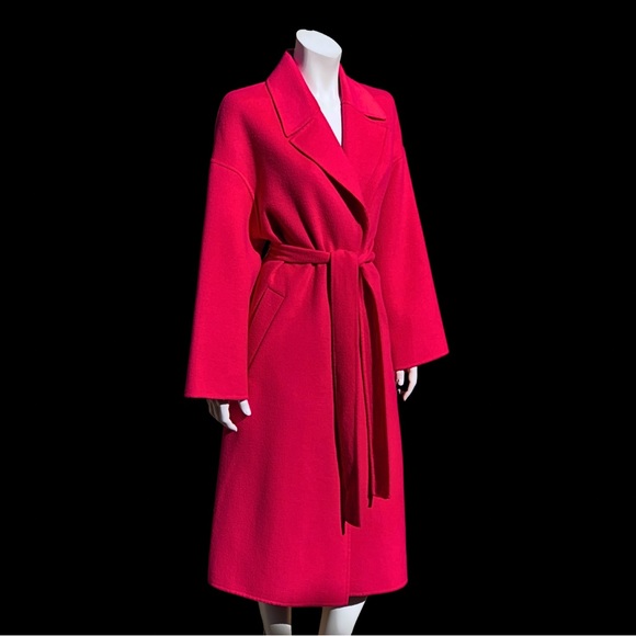ZARA HOT PINK Wrap Coat S M - Picture 6 of 11